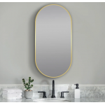 Devo Brushed Gold Framed Oval Mirror 450 * 800 Devo Brushed Gold Framed Oval Mirror 450 * 800